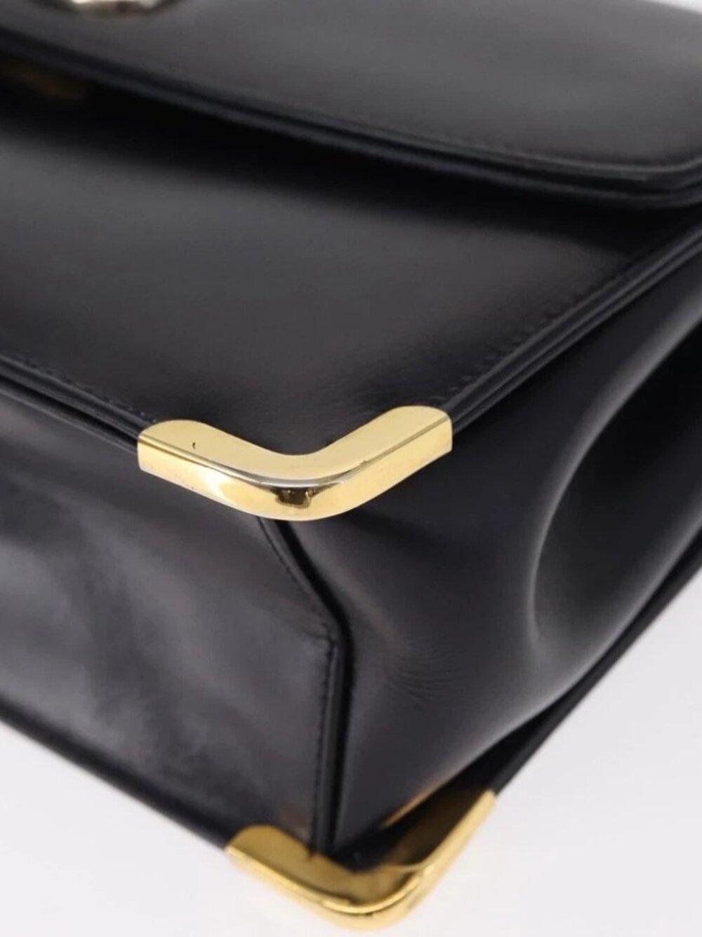 Christian Dior Shoulder Bag Leather Navy Gold Auth - Picture 9 of 16